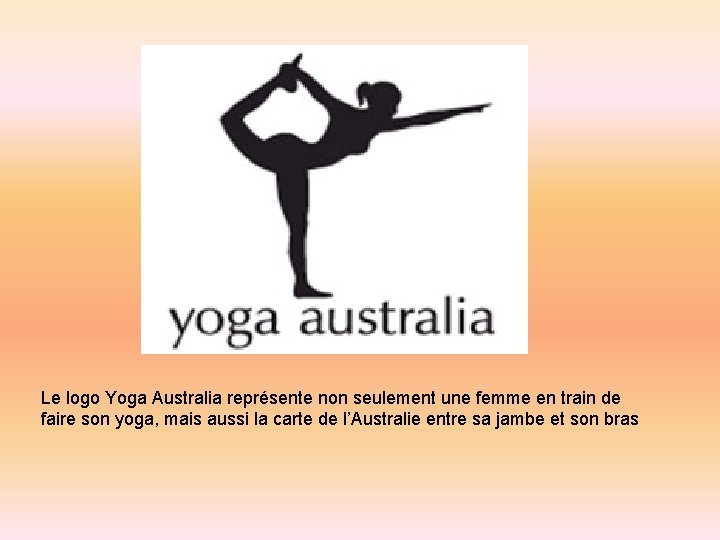 Le logo Yoga Australia représente non seulement une femme en train de faire son