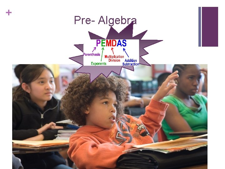 + Pre- Algebra + Pre- Algebra