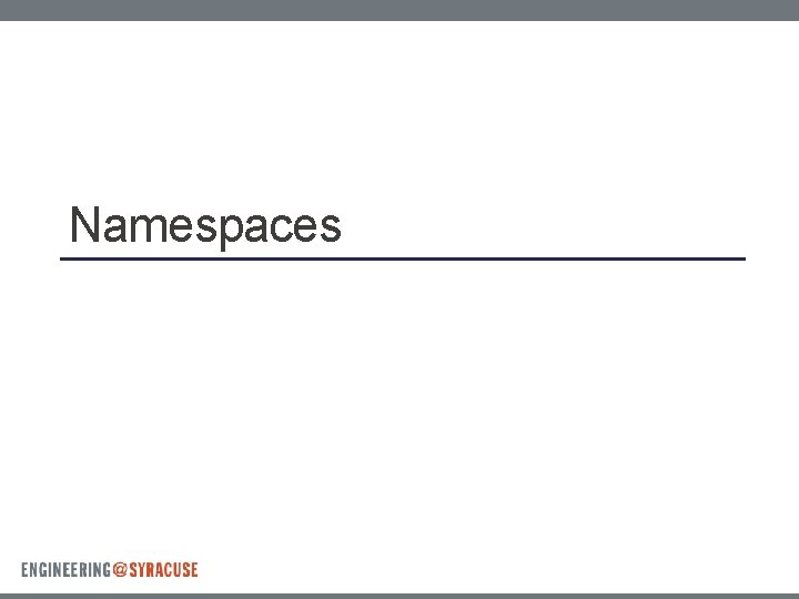 Namespaces 