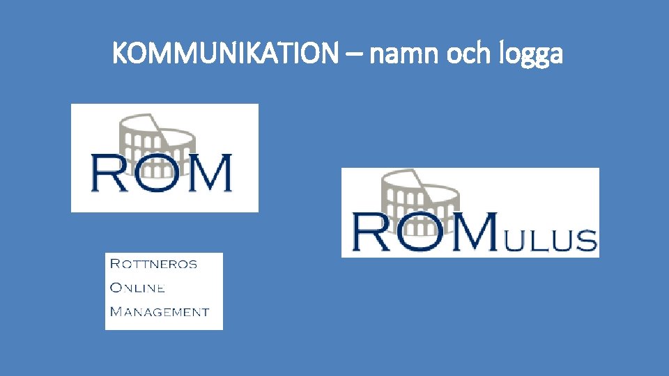 KOMMUNIKATION – namn och logga 