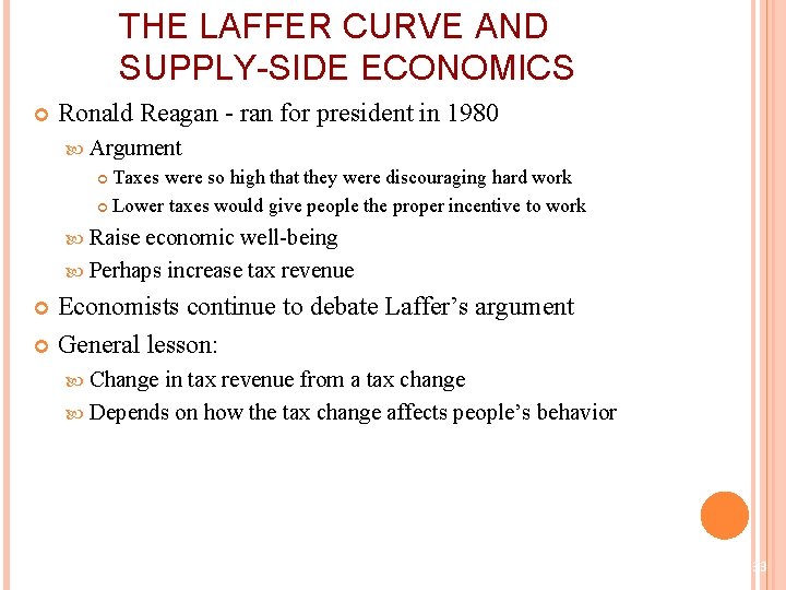 THE LAFFER CURVE AND SUPPLY-SIDE ECONOMICS Ronald Reagan - ran for president in 1980