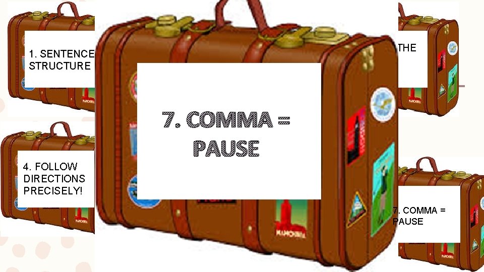 1. SENTENCE STRUCTURE 4. FOLLOW DIRECTIONS PRECISELY! 2. ELIMINATE WORDY EXPRESSIONS 3. PICK THE