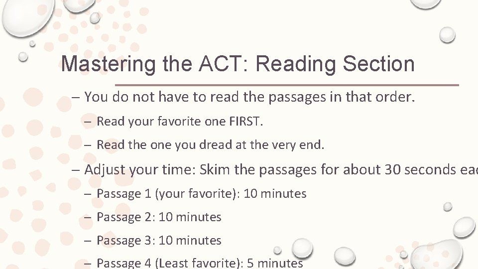 Mastering the ACT: Reading Section – You do not have to read the passages