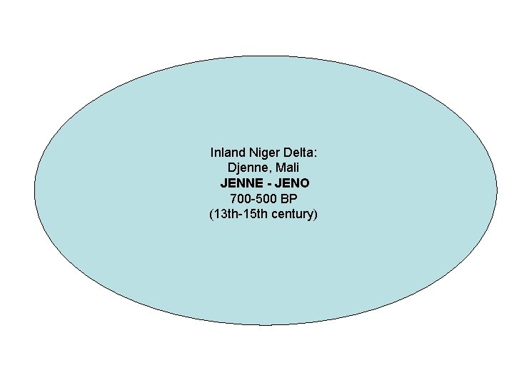 Inland Niger Delta: Djenne, Mali JENNE - JENO 700 -500 BP (13 th-15 th
