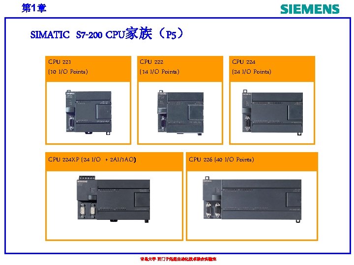 第 1章 SIMATIC S 7 -200 CPU家族（P 5） CPU 221 (10 I/O Points) CPU