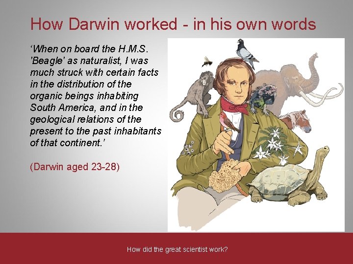 How Darwin worked - in his own words ‘When on board the H. M. How Darwin worked - in his own words ‘When on board the H. M.