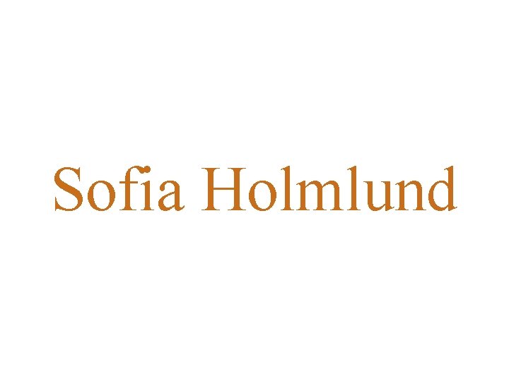 Sofia Holmlund 