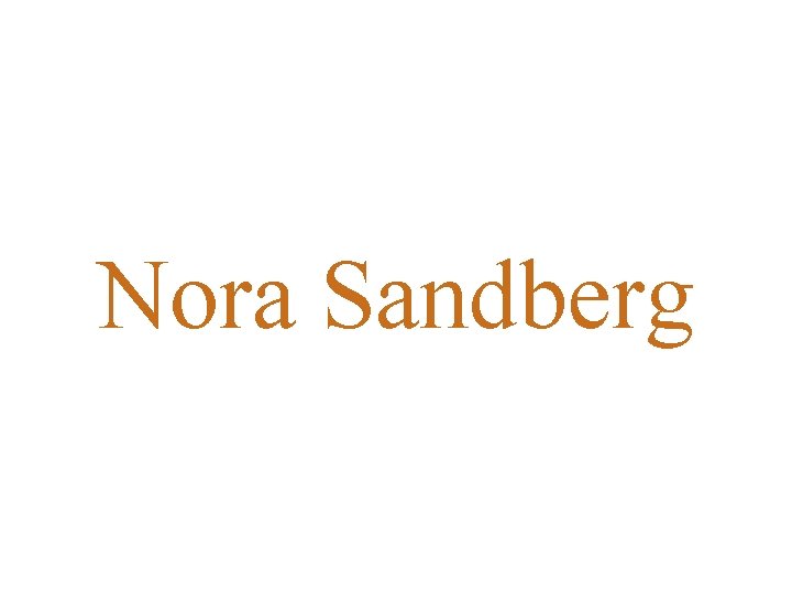 Nora Sandberg 