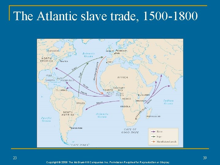 The Atlantic slave trade, 1500 -1800 23 39 Copyright © 2006 The Mc. Graw-Hill