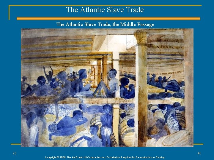The Atlantic Slave Trade, the Middle Passage 23 41 Copyright © 2006 The Mc.
