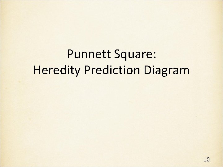 Punnett Square: Heredity Prediction Diagram 10 