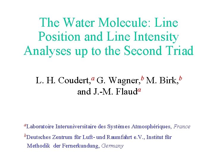 The Water Molecule: Line Position and Line Intensity Analyses up to the Second Triad
