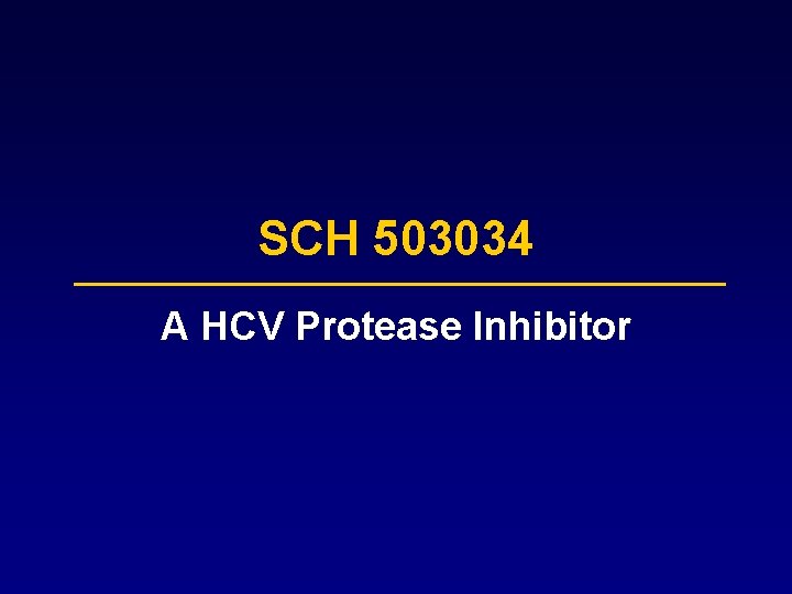 SCH 503034 A HCV Protease Inhibitor 