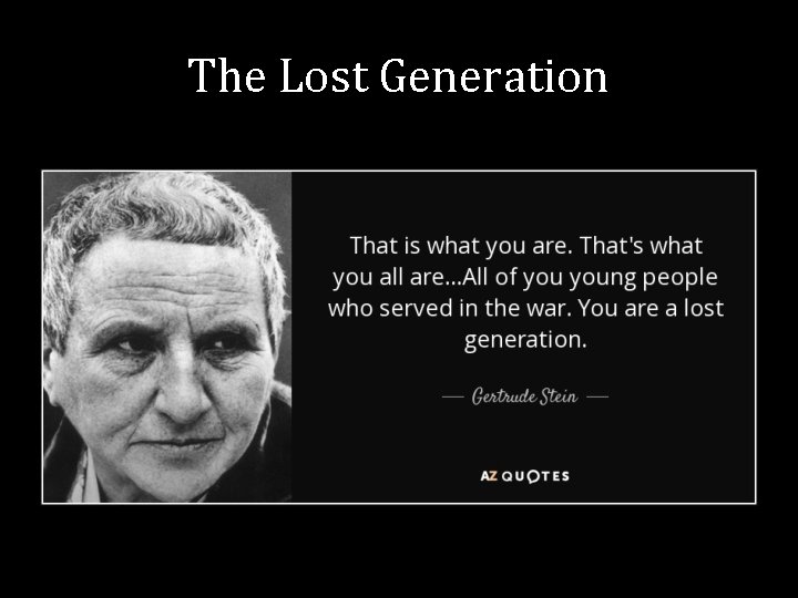 The Lost Generation 