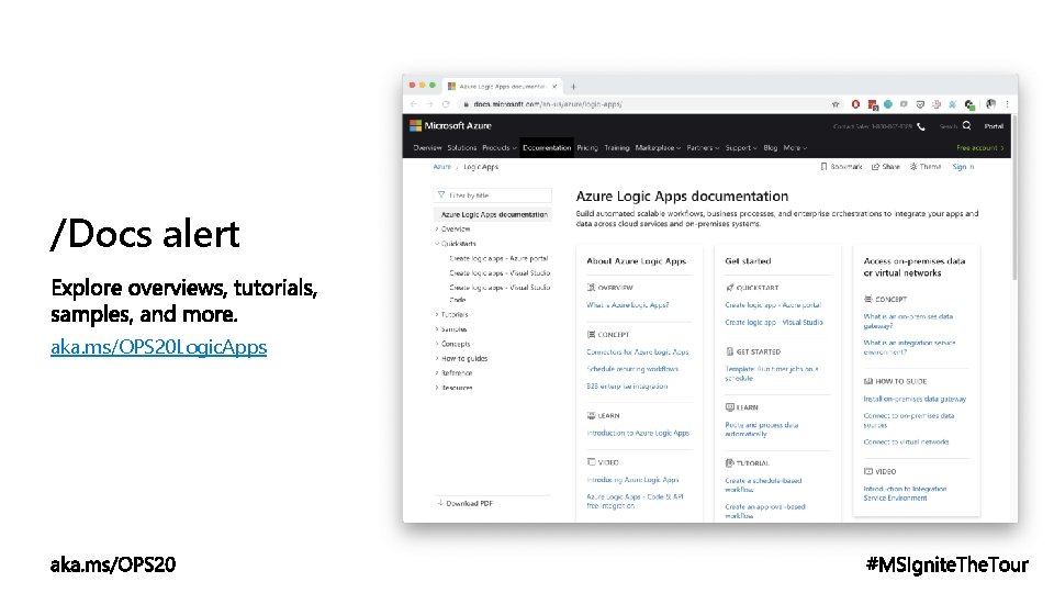 /Docs alert aka. ms/OPS 20 Logic. Apps 