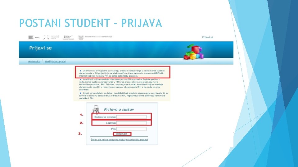 POSTANI STUDENT - PRIJAVA 