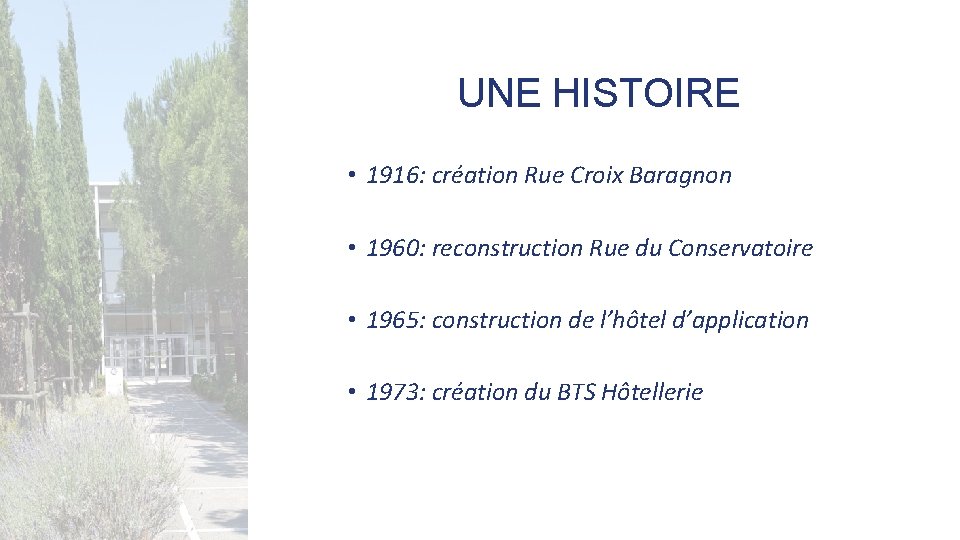 NOS FORMATIONS Lyce des Mtiers de lHtellerie et