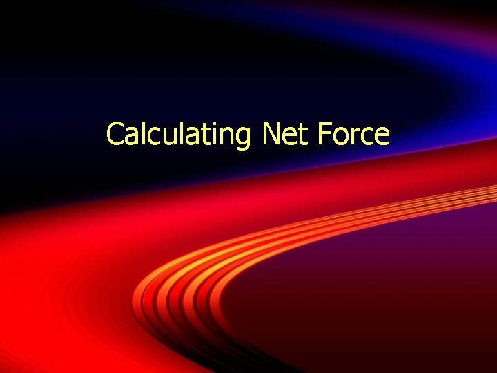 Calculating Net Force 