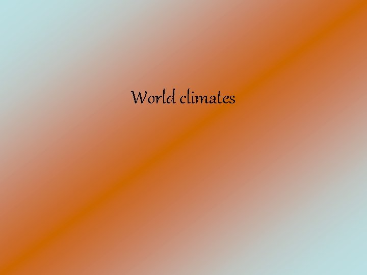 World climates 