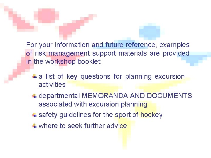 Guidelines for the Safe Conduct of Sport and Physical Activity in Schools For your