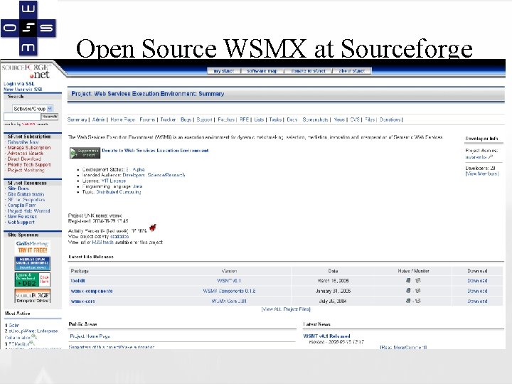 Open Source WSMX at Sourceforge 