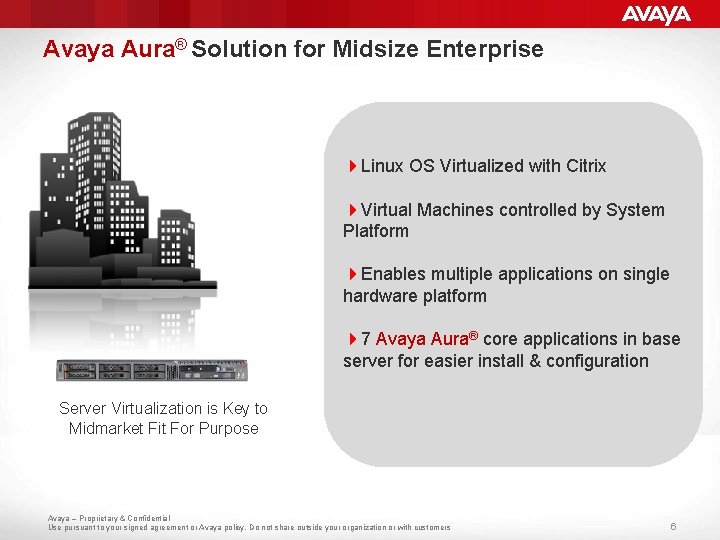 Avaya Aura® Solution for Midsize Enterprise 4 Linux OS Virtualized with Citrix 4 Virtual