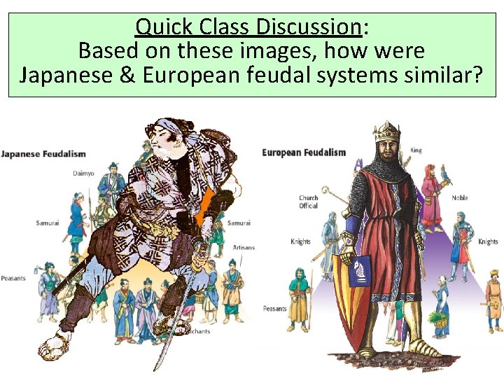 Quick Class Discussion: Based on these images, how were Japanese & European feudal systems