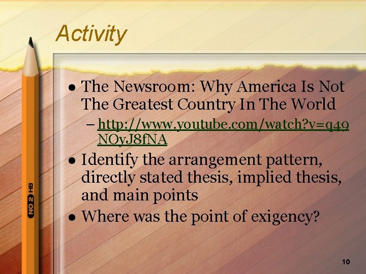 Activity l The Newsroom: Why America Is Not The Greatest Country In The World