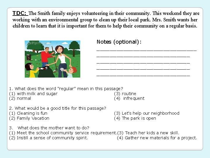 TDC: The Smith family enjoys volunteering in their community. This weekend they are working