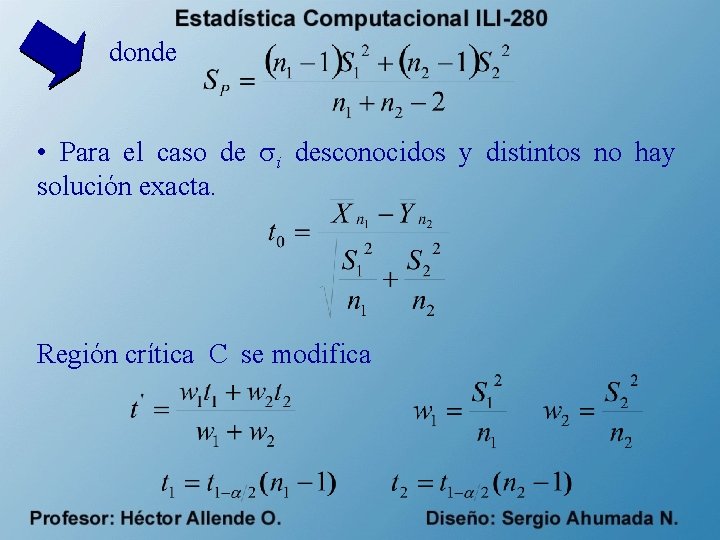 donde • Para el caso de i desconocidos y distintos no hay solución exacta.