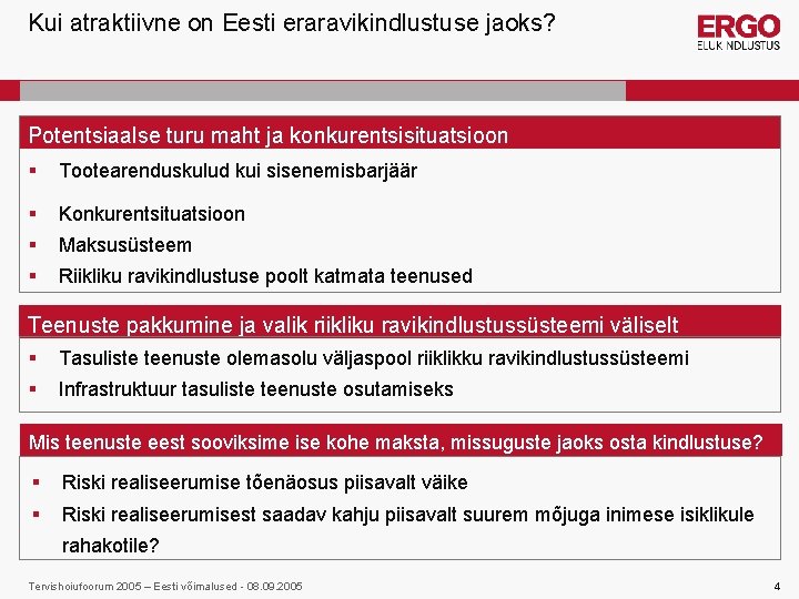 Kui atraktiivne on Eesti eraravikindlustuse jaoks? Potentsiaalse turu maht ja konkurentsisituatsioon § Tootearenduskulud kui