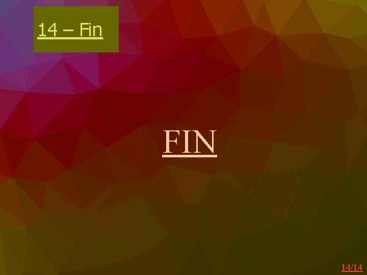 14 – Fin FIN 14/14 