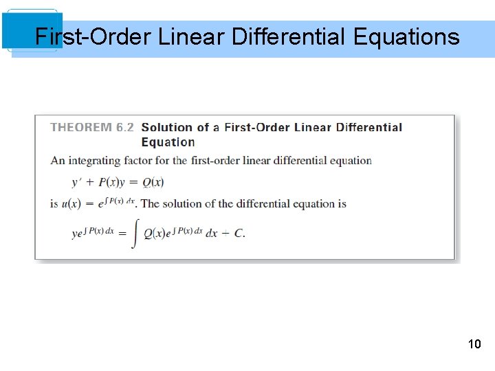 First-Order Linear Differential Equations 10 