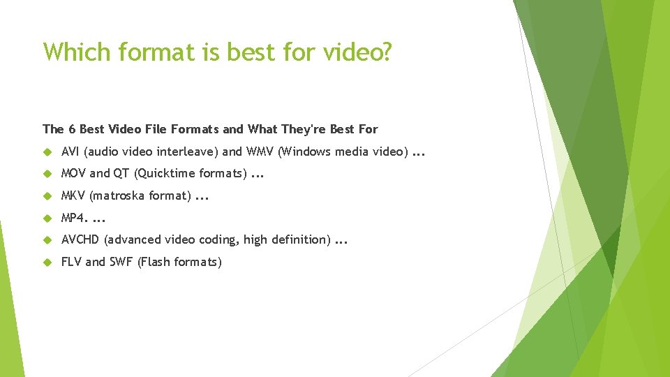 Which format is best for video? The 6 Best Video File Formats and What