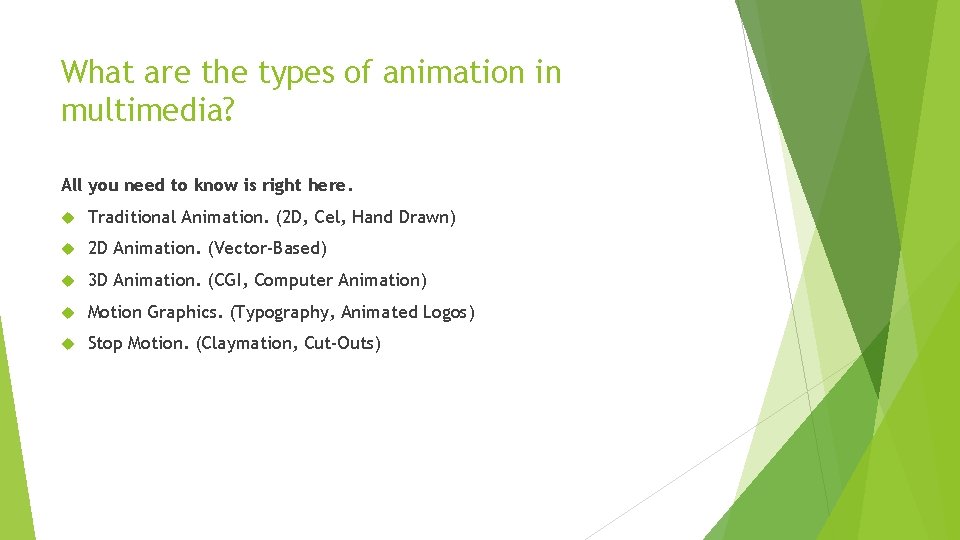 What are the types of animation in multimedia? All you need to know is