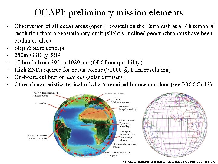 OCAPI: preliminary mission elements - Observation of all ocean areas (open + coastal) on