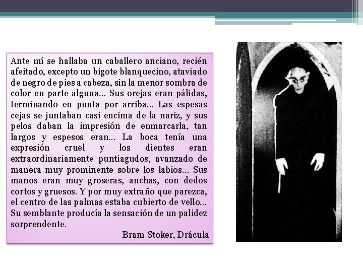 Ante mí se hallaba un caballero anciano, recién afeitado, excepto un bigote blanquecino, ataviado