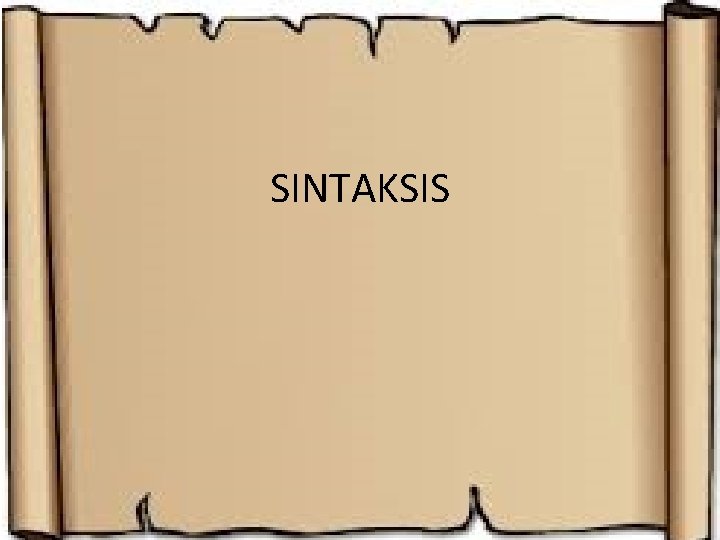 SINTAKSIS 