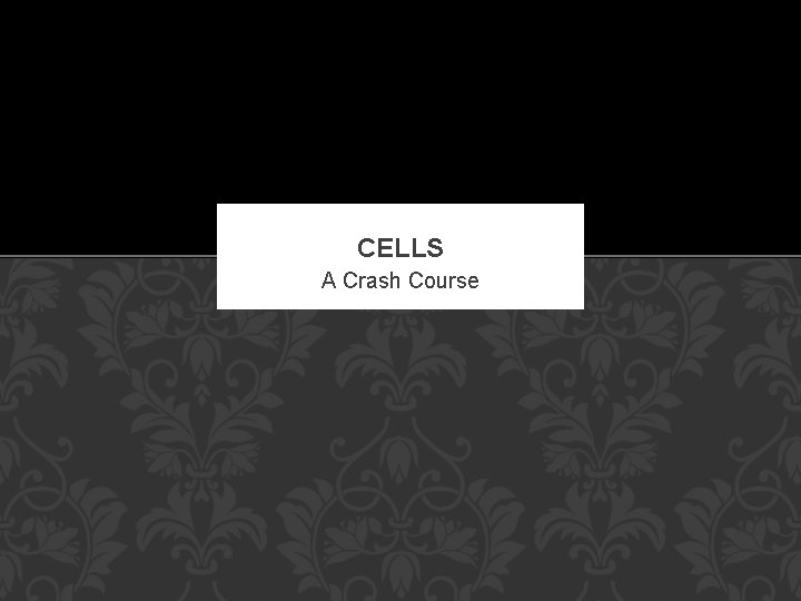 CELLS A Crash Course 