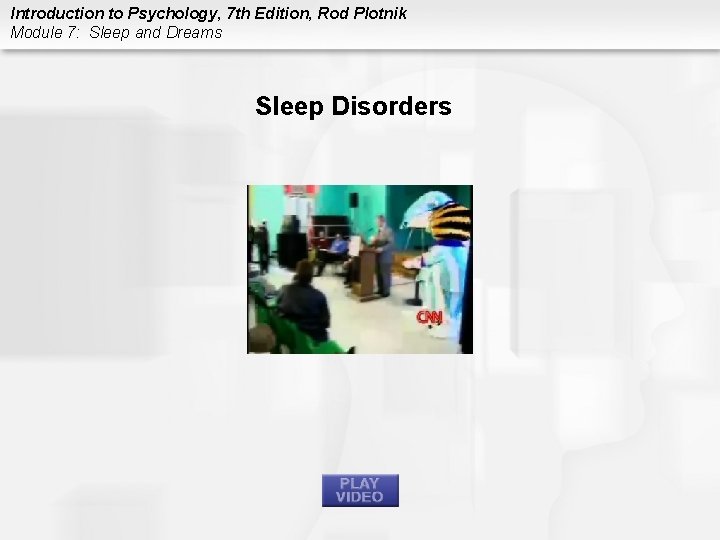 Introduction to Psychology, 7 th Edition, Rod Plotnik Module 7: Sleep and Dreams Sleep