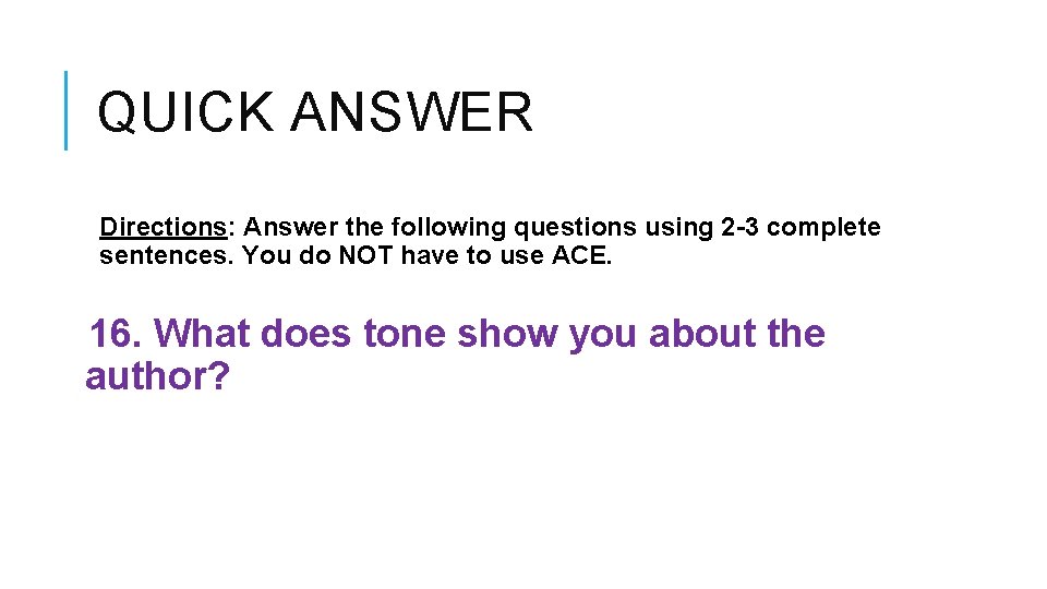 Write Answer In Quitely QUICK WRITE Write a page on what this