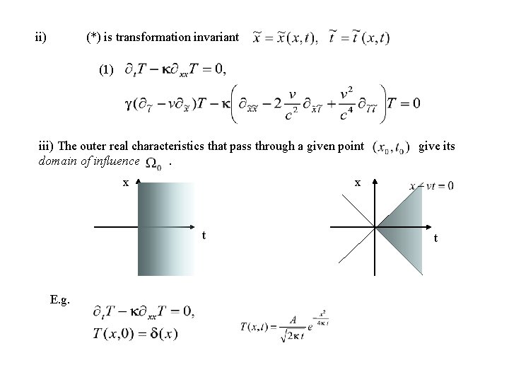 ii) (*) is transformation invariant (1) iii) The outer real characteristics that pass through