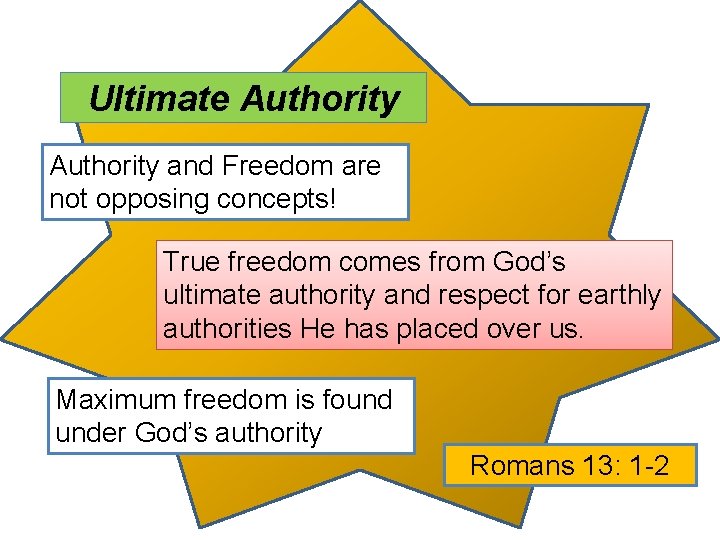 Ultimate Authority and Freedom are not opposing concepts! True freedom comes from God’s ultimate
