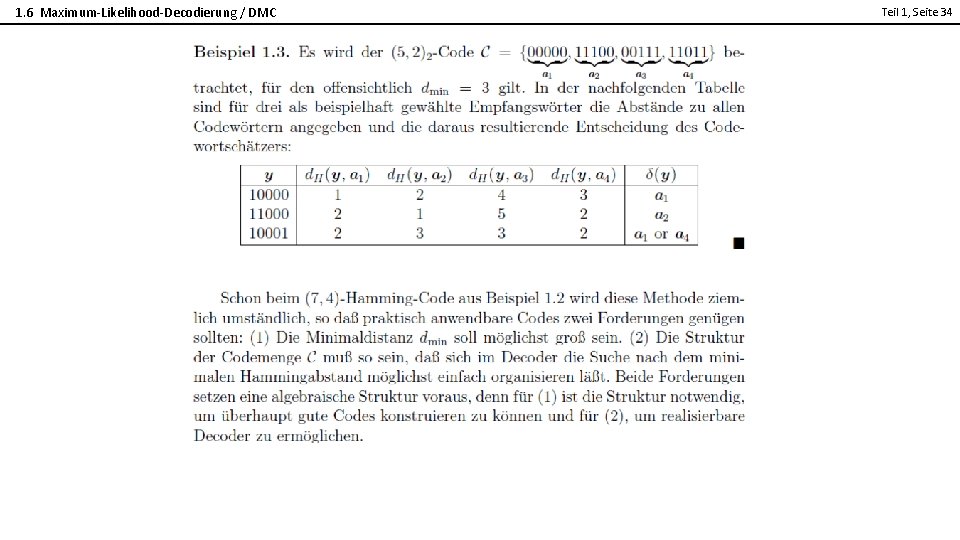 1. 6 Maximum-Likelihood-Decodierung / DMC Teil 1, Seite 34 
