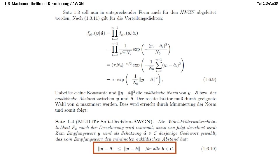 1. 6 Maximum-Likelihood-Decodierung / AWGN Teil 1, Seite 35 