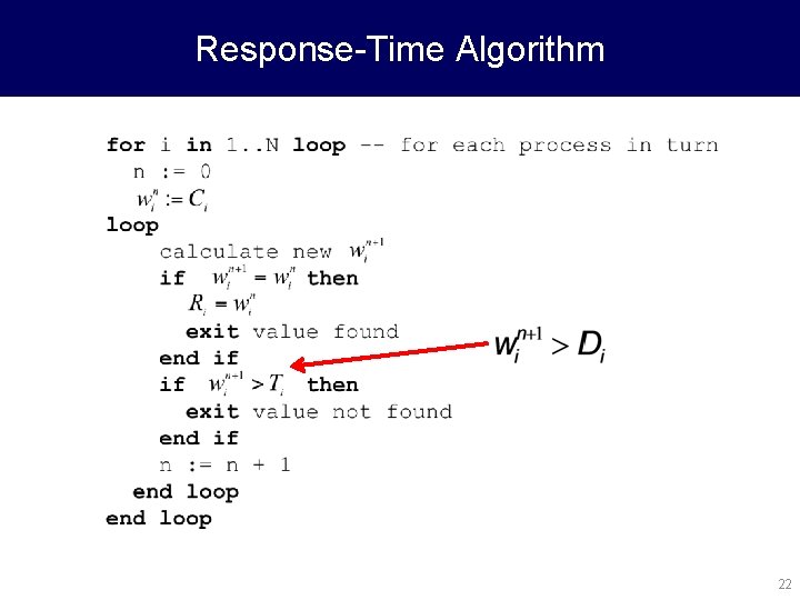 Response-Time Algorithm 22 