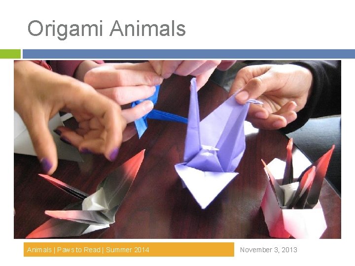 Origami Animals | Paws to Read | Summer 2014 November 3, 2013 Origami Animals | Paws to Read | Summer 2014 November 3, 2013