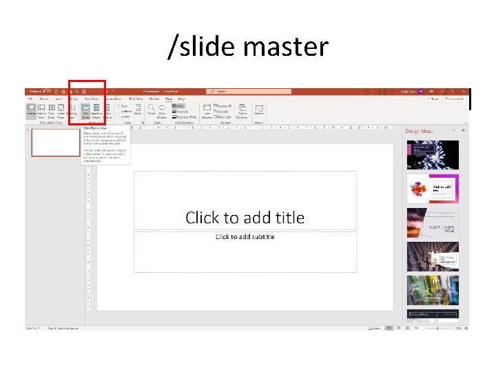 /slide master /slide master