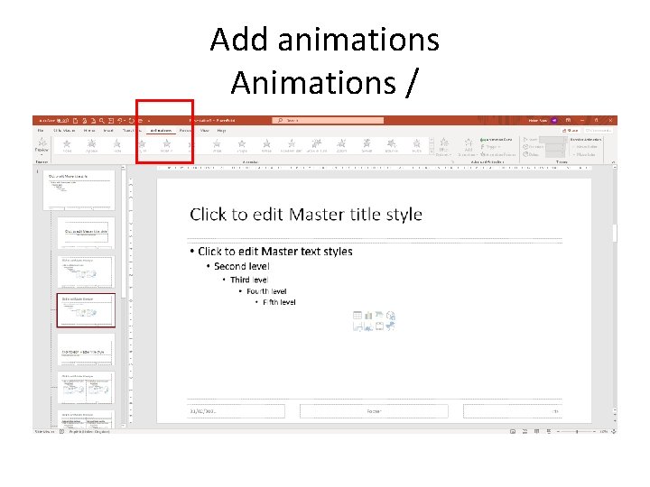 Add animations Animations / Add animations Animations /