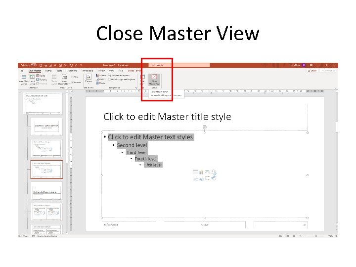 Close Master View Close Master View